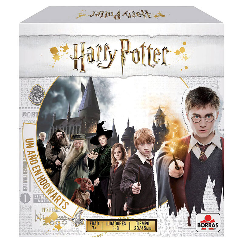 Accessoires du jeu Harry Potter One Year in Hogwarts : dés, pions et petits plateaux pour une expérience immersive.