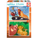 Boîte du puzzle EDUCA BORRAS Le Roi Lion avec illustrations et détails des 2 puzzles de 48 pièces