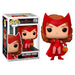 Vue latérale de la figurine Funko POP Wanda Halloween dans sa boîte transparente officielle Marvel