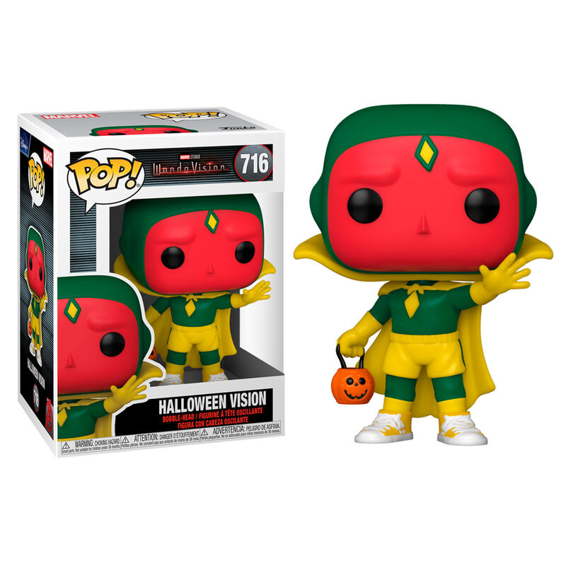 Packaging original de la figurine Funko POP Vision Marvel WandaVision avec design Halloween