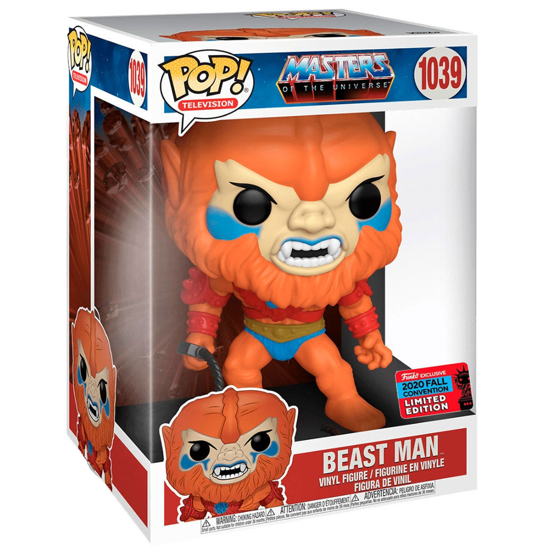 Figurine POP FUNKO Beast Man exclusive 25cm, édition limitée 2020, vue latérale montrant la qualité des finitions