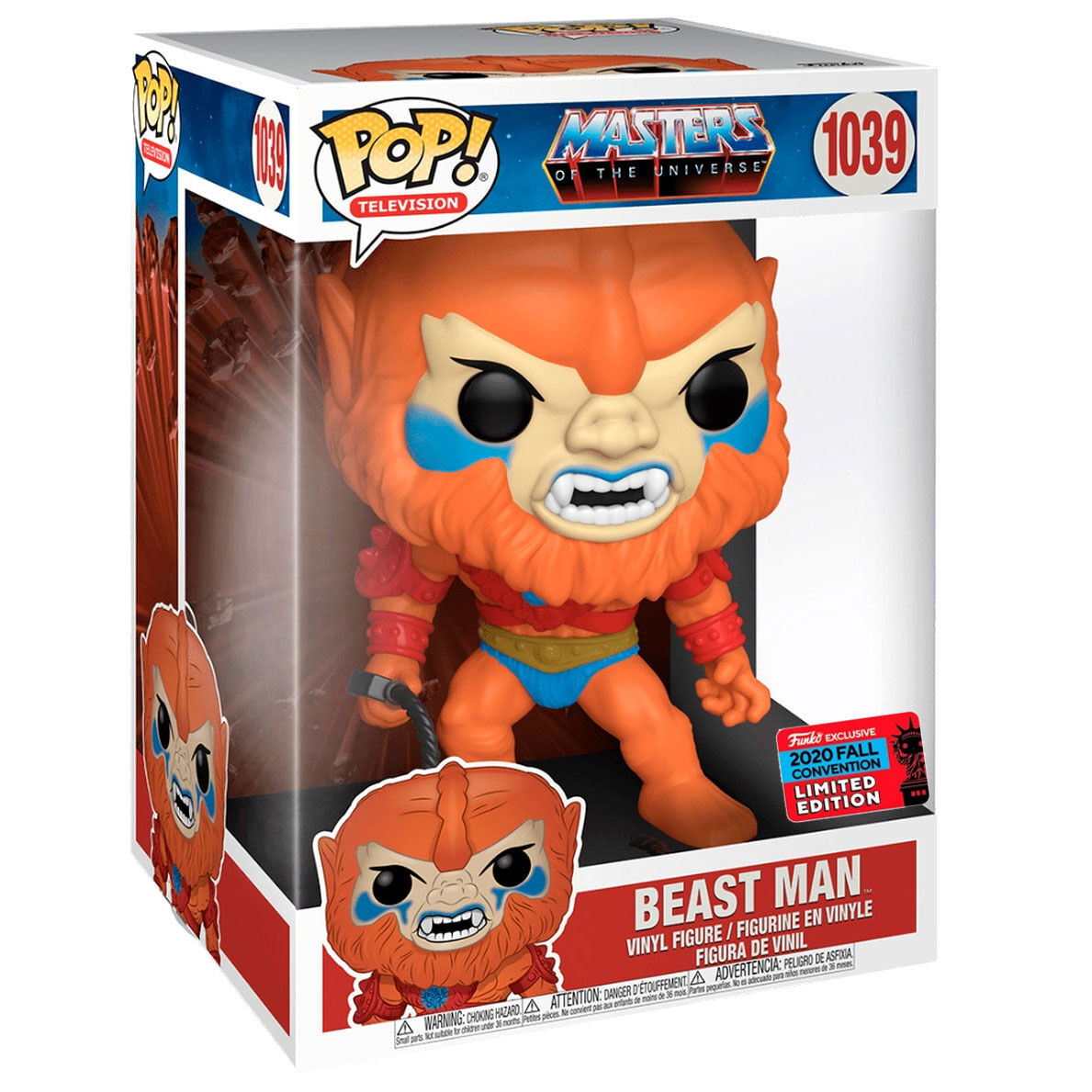 Figurine POP FUNKO Beast Man exclusive 25cm, édition limitée 2020, vue latérale montrant la qualité des finitions