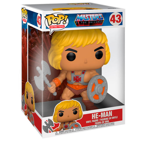 Vue rapprochée de la figurine Funko POP He-Man montrant ses accessoires et finitions