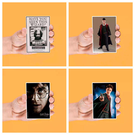 Vue rapprochée d’un magnet lenticulaire Harry Potter avec détails colorés et brillants