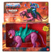 Figurine Panthor articulée de 23 cm de la collection Masters of the Universe Origins, vue de face avec accessoires