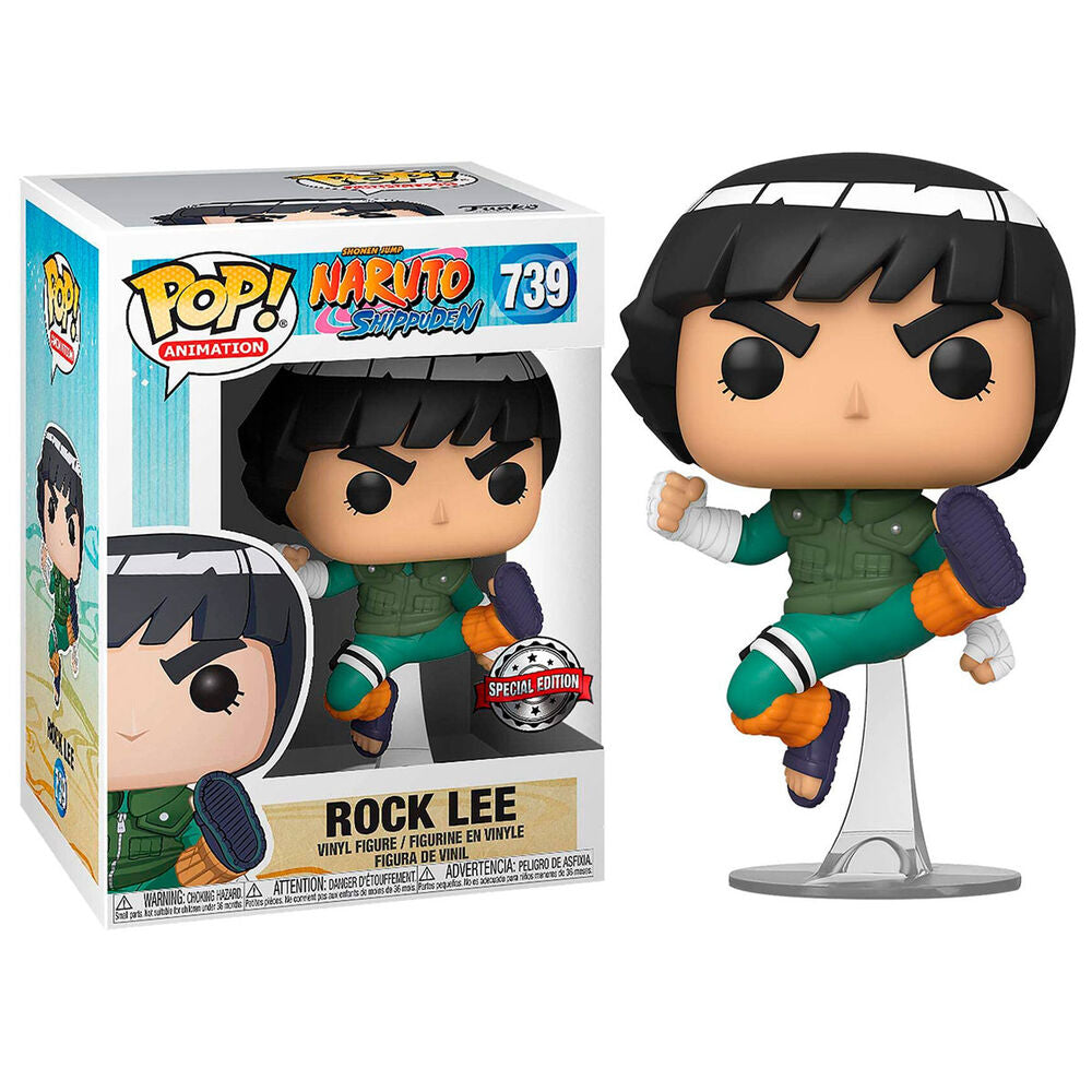 Figurine Funko POP Naruto Rock Lee exclusive, vue de face en vinyle de 9 cm