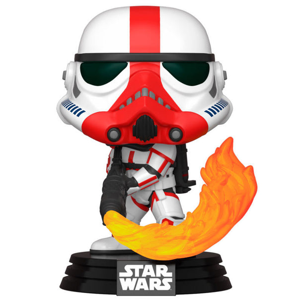 Figurine Funko POP Mandalorian Incinerator Stormtrooper en vinyle de 9 cm dans sa boîte vitrine avec fenêtre transparente