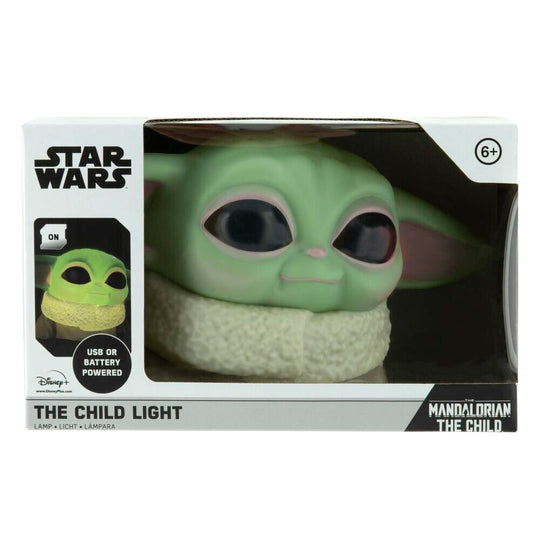 Vue latérale de la lampe 3D Star Wars Yoda the Child montrant son design en relief