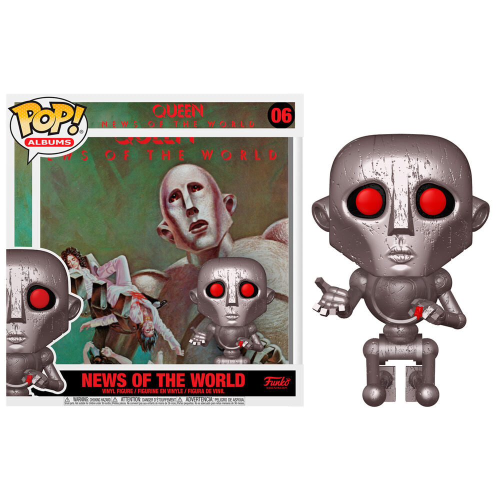 Figurine POP FUNKO Queen News of the World vue de face avec détails précis