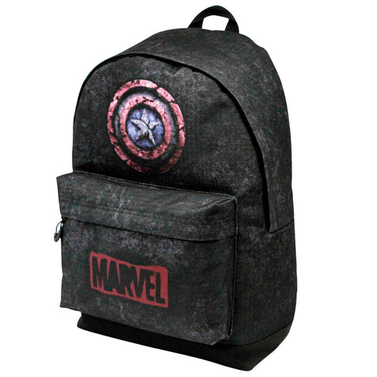 Détail des poignées rembourrées et ajustables du sac à dos Captain America