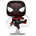 Vue latérale de la figurine Funko POP Marvel Spiderman Miles Morales avec son emballage fenêtre transparent.