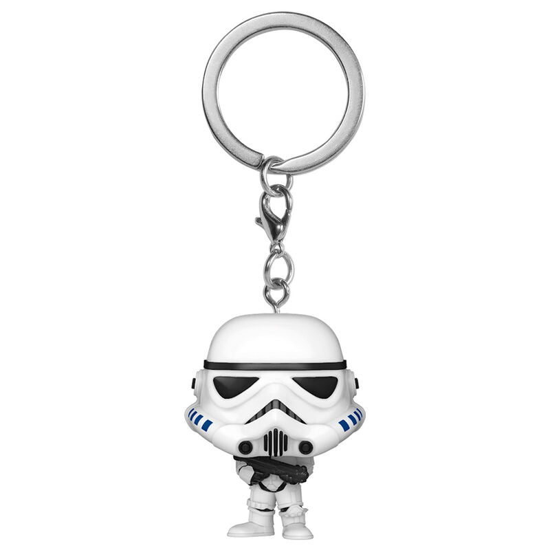 Porte-clés FUNKO Pocket POP représentant un Stormtrooper de Star Wars vu de face sur fond blanc
