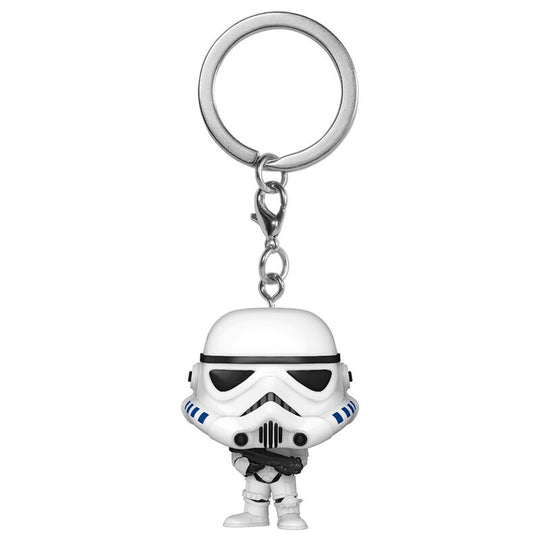 Porte-clés FUNKO Pocket POP représentant un Stormtrooper de Star Wars vu de face sur fond blanc