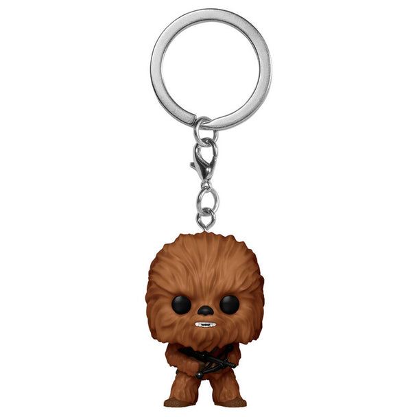 Porte-clés Pocket POP Star Wars Chewbacca FUNKO vu de face avec détails du personnage