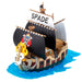 Maquette du navire Spade Pirates de One Piece en PVC, vue de face avec détails précis, hauteur 15 cm