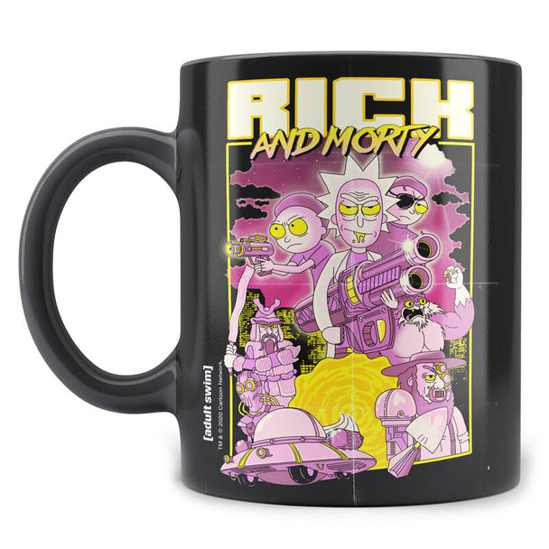 Mug en céramique Rick and Morty avec design poster rétro coloré, capacité 330ml, vue de face