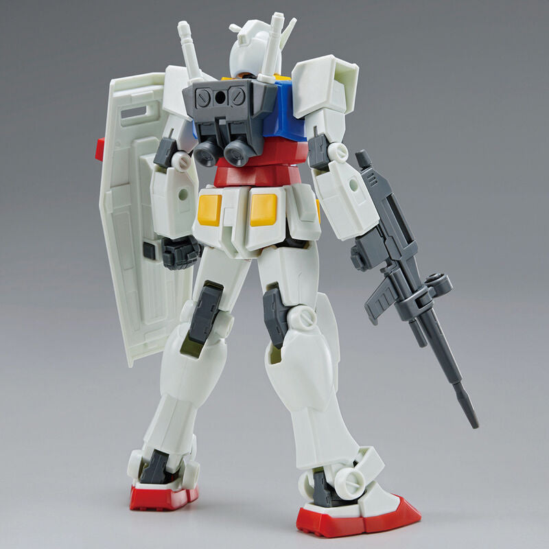Vue rapprochée des décalcomanies à l'eau appliquées sur la figurine Gundam RX-78-2