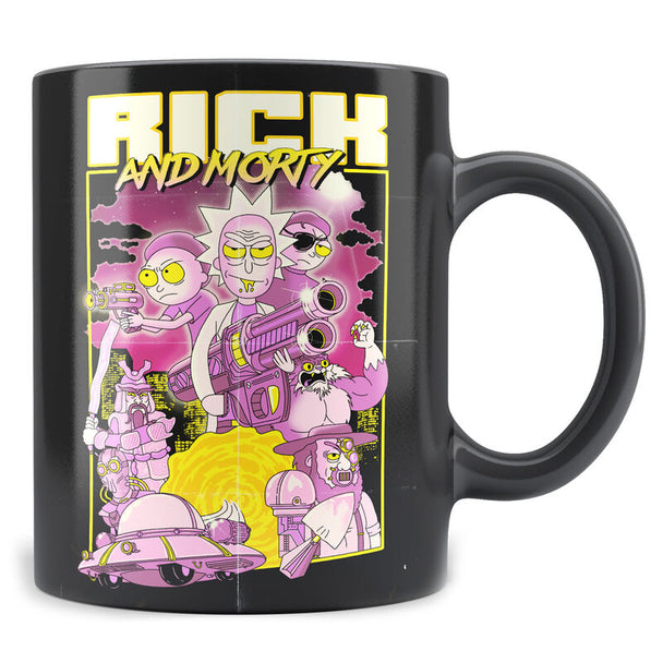 Détail du mug Rick and Morty rétro montrant le logo SD TOYS et la finition brillante en céramique