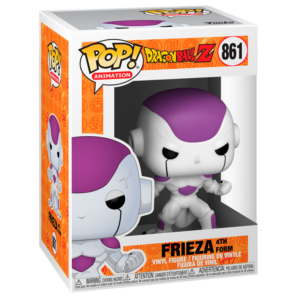 Vue latérale de la figurine Funko POP Frieza 9cm, montrant les détails sculptés et la peinture fidèle au personnage