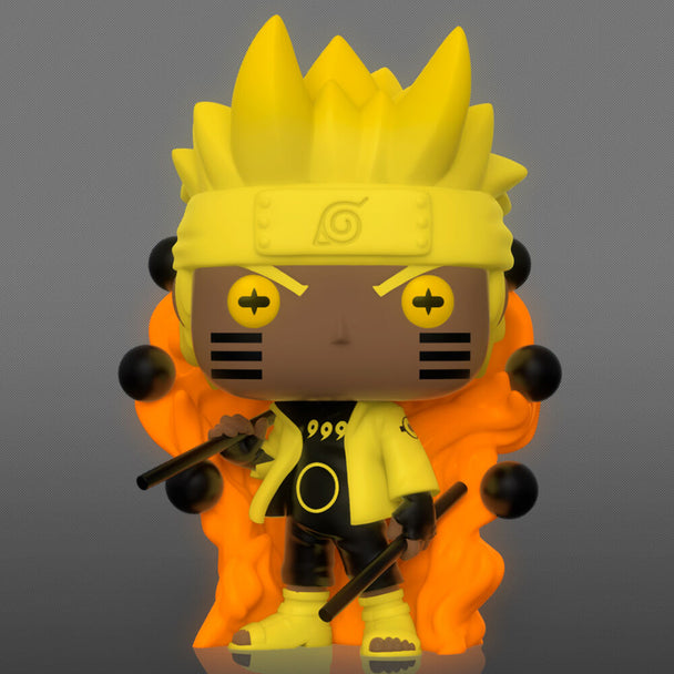 Détail de la figurine Naruto Uzumaki Six Path Sage avec effet lumineux sur le vinyle Funko POP