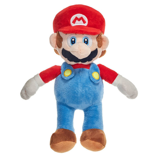 Peluche Super Mario Bros de 22cm, personnage emblématique Nintendo, vue de face avec détails colorés et finition douce