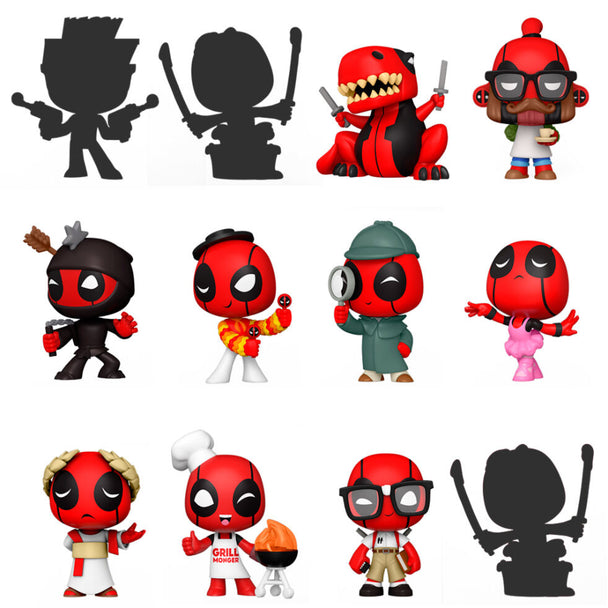 Figurine Funko Mystery Minis Marvel Deadpool édition 30e anniversaire vue de face avec détails colorés