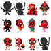 Figurine Funko Mystery Minis Marvel Deadpool édition 30e anniversaire vue de face avec détails colorés