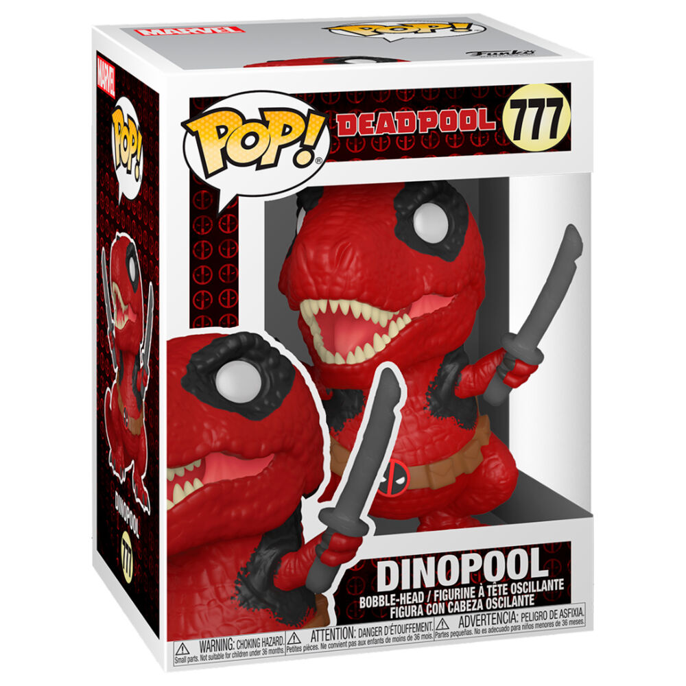 Packaging de la figurine Funko POP Marvel Deadpool 30th Dinopool montrant le logo officiel et le design collector
