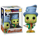 Figurine Funko POP Jiminy Cricket Disney Pinocchio en vinyle, vue de face dans sa boîte vitrine transparente.