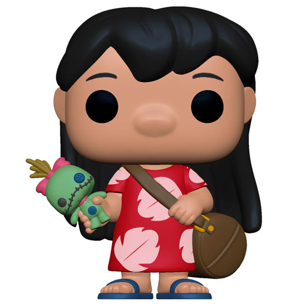 Zoom sur la figurine Lilo avec Scrump de la collection Funko POP, montrant les détails colorés et le visage expressif