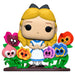 Figurine Funko POP Alice au Pays des Merveilles 70e anniversaire vue de face avec Alice tenant des fleurs