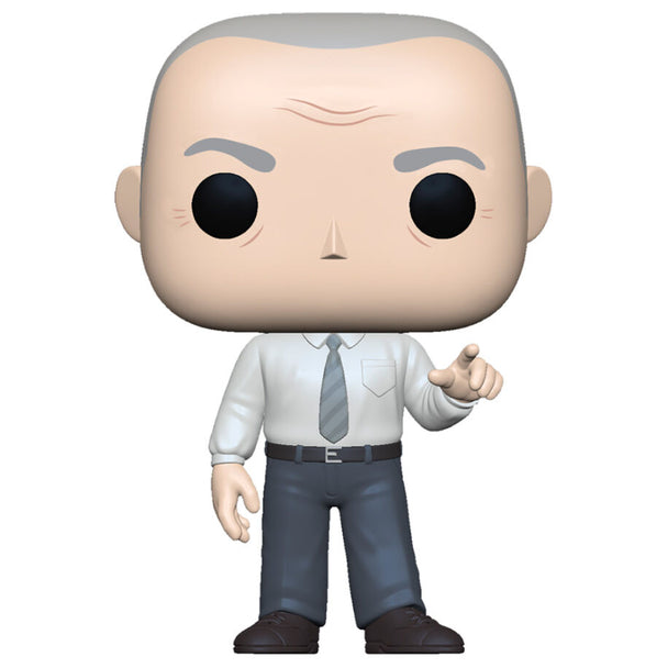Zoom sur la figurine Funko POP Creed The Office montrant les détails du visage et du costume