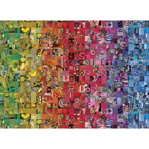 Boîte du puzzle Collage CLEMENTONI 1000 pièces affichant le design coloré et dimensions de 37x28,1x5,5 cm