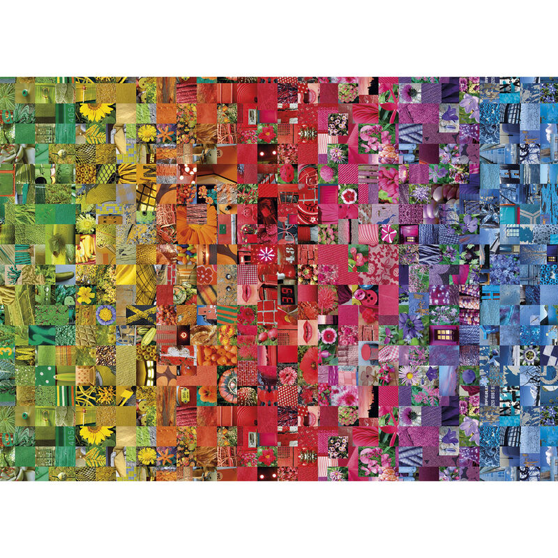 Boîte du puzzle Collage CLEMENTONI 1000 pièces affichant le design coloré et dimensions de 37x28,1x5,5 cm
