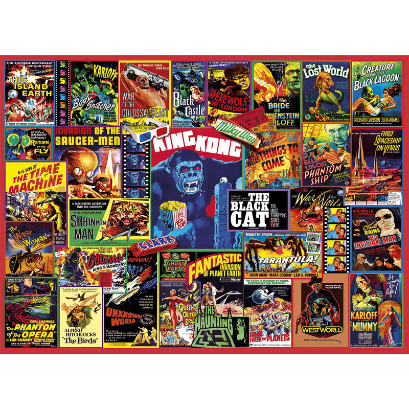 Boîte du puzzle Thriller Classics 1000 pièces de CLEMENTONI montrant le design et les dimensions du produit