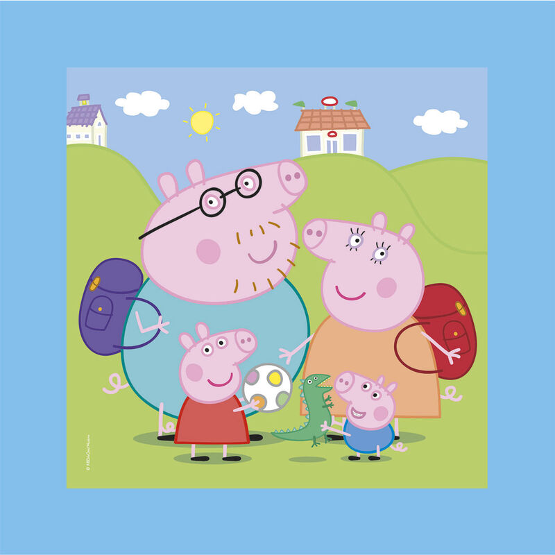 Boîte du puzzle Peppa Pig 60 pièces de CLEMENTONI avec dimensions 29,7x29,7x5,3 cm