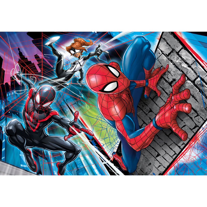 Image du puzzle Marvel Spiderman 180 pièces de CLEMENTONI avec illustration colorée et détaillée