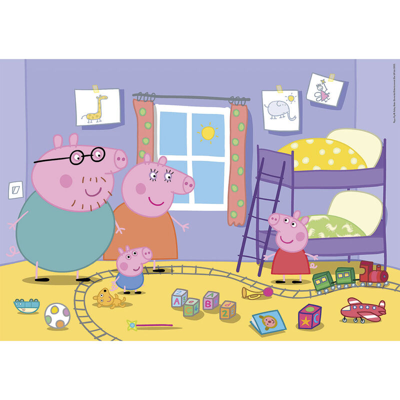 Boîte du puzzle maxi Peppa Pig 60 pièces de CLEMENTONI avec illustration colorée du personnage Peppa Pig