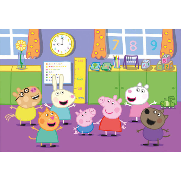 Boîte du puzzle Peppa Pig 40 pièces de CLEMENTONI avec dimensions 45,1x31,1x7 cm affichées