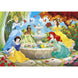 Puzzle Disney Princess 60 pièces assemblé montrant les personnages colorés sur une surface de 33,5x23,5 cm