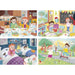 Boîte du puzzle CLEMENTONI A Beautiful Day avec 2x20 et 2x60 pièces, présentant l'illustration colorée et dimensions du produit.