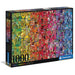 Puzzle Collage CLEMENTONI assemblé de 1000 pièces montrant une image détaillée de 69x50 cm