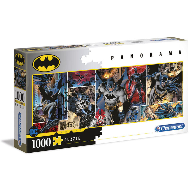 Boîte du puzzle CLEMENTONI Batman DC Comics 1000 pièces avec visuel coloré et dimensions 40x21x6 cm.