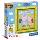 Puzzle Peppa Pig assemblé mesurant 27x27 cm présenté avec cadre