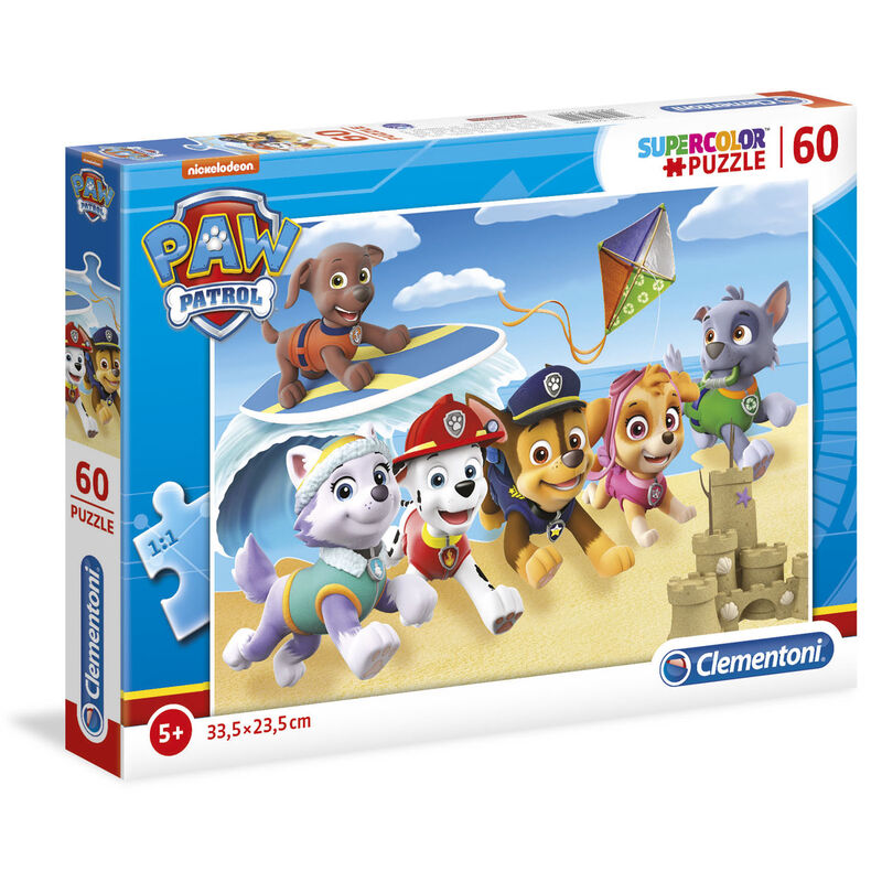 Boîte du puzzle CLEMENTONI Paw Patrol 60 pièces avec dimensions compactes et design attractif