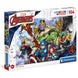 Puzzle assemblé Marvel Avengers montrant les personnages emblématiques sur fond dynamique