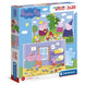 Boîte du puzzle Peppa Pig 2x20 pièces CLEMENTONI montrant le packaging et les illustrations