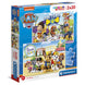 Boîte du puzzle Clementoni Paw Patrol affichant les dimensions et les images des puzzles