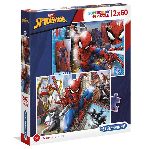 Puzzle assemblé de 27x19 cm représentant Spiderman en action, idéal pour enfants fans de Marvel