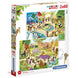 Boîte du puzzle Zoo 2x60 pièces CLEMENTONI avec dimensions compactes pour un rangement facile